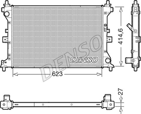 Denso DRM47039 - Радиатор, охлаждение двигателя autosila-amz.com