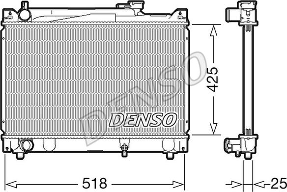 Denso DRM47030 - Радиатор, охлаждение двигателя autosila-amz.com