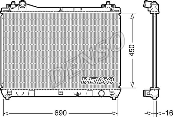 Denso DRM47031 - Радиатор, охлаждение двигателя autosila-amz.com