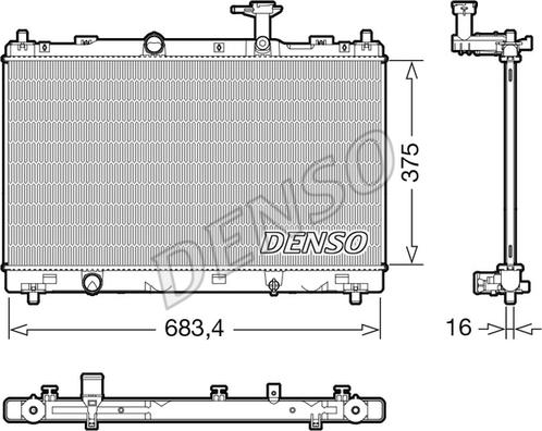 Denso DRM47038 - Радиатор, охлаждение двигателя autosila-amz.com