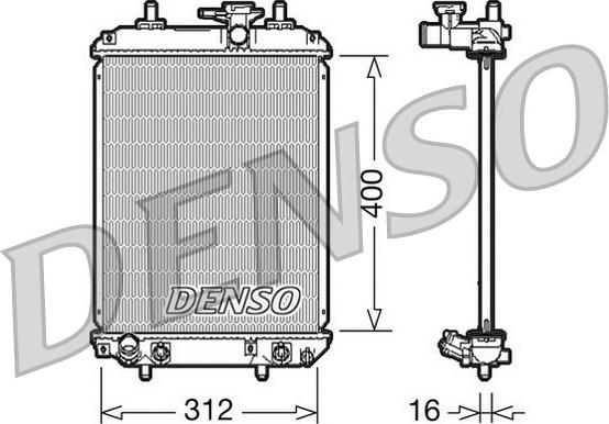 Denso DRM50050 - Радиатор, охлаждение двигателя autosila-amz.com