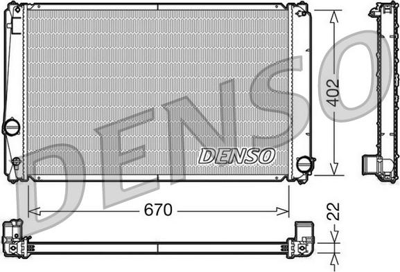 Denso DRM50053 - Радиатор, охлаждение двигателя autosila-amz.com