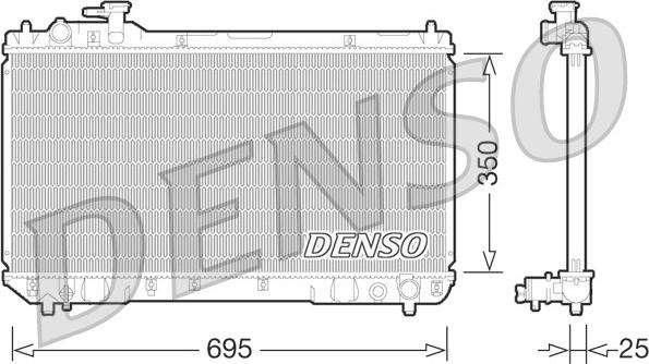 Denso DRM50062 - Радиатор, охлаждение двигателя autosila-amz.com