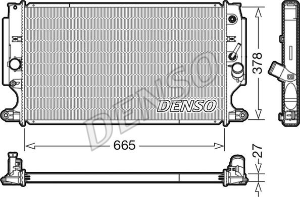 Denso DRM50088 - Радиатор, охлаждение двигателя autosila-amz.com