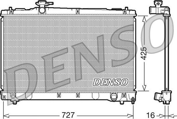 Denso DRM50034 - Радиатор, охлаждение двигателя autosila-amz.com