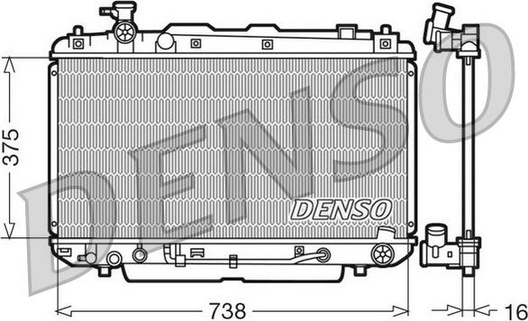 Denso DRM50022 - Радиатор, охлаждение двигателя autosila-amz.com