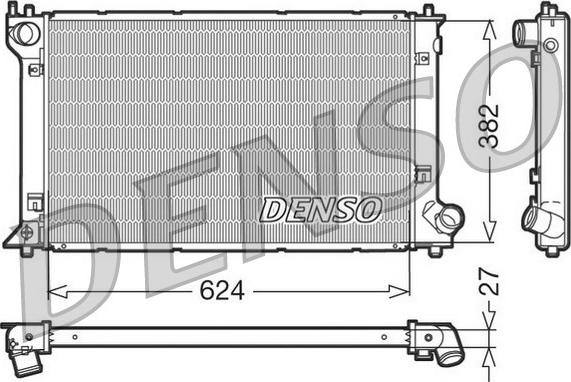 Denso DRM50027 - Радиатор, охлаждение двигателя autosila-amz.com
