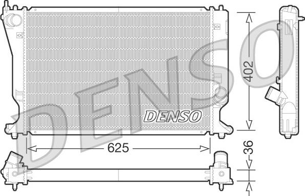 Denso DRM50073 - Радиатор, охлаждение двигателя autosila-amz.com