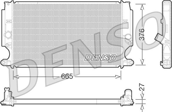 Denso DRM50072 - Радиатор, охлаждение двигателя autosila-amz.com