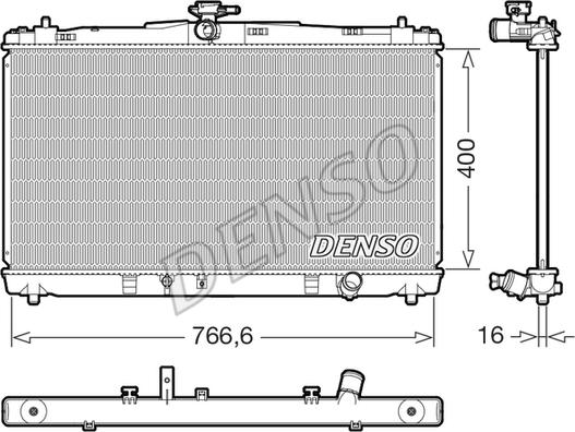 Denso DRM50144 - Радиатор, охлаждение двигателя autosila-amz.com