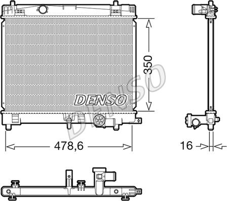 Denso DRM50137 - Радиатор, охлаждение двигателя autosila-amz.com