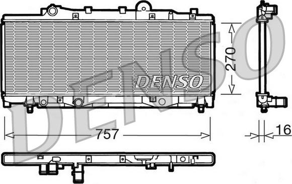 Denso DRM09090 - Радиатор, охлаждение двигателя autosila-amz.com