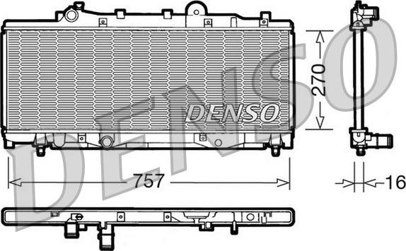 Denso DRM09092 - Радиатор, охлаждение двигателя autosila-amz.com