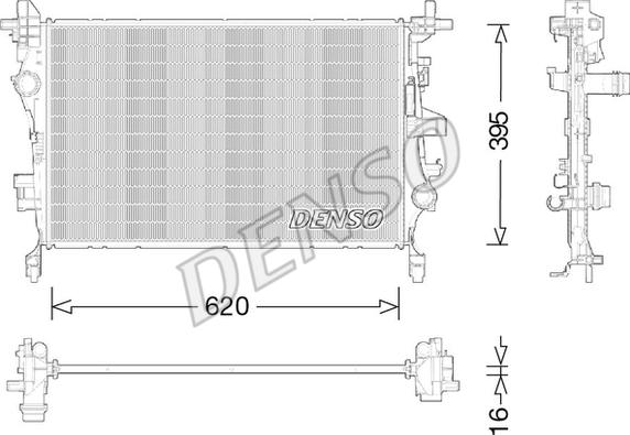 Denso DRM09044 - Радиатор, охлаждение двигателя autosila-amz.com