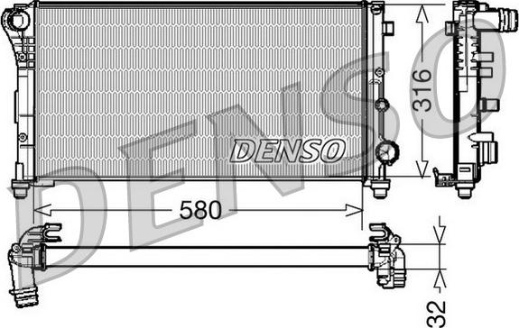 Denso DRM09084 - Радиатор, охлаждение двигателя autosila-amz.com