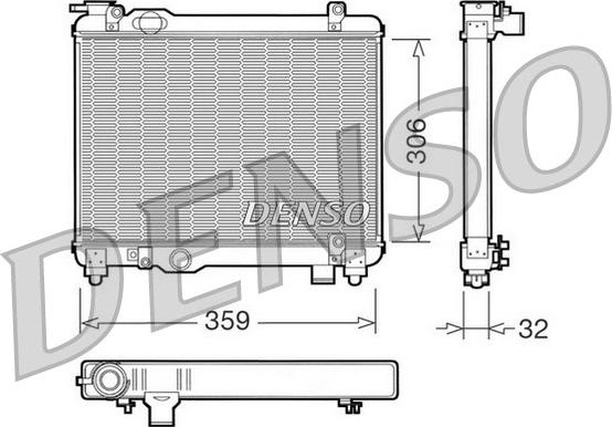 Denso DRM09082 - Радиатор, охлаждение двигателя autosila-amz.com