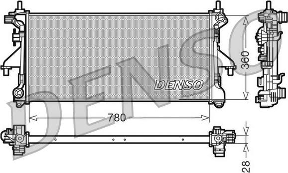 Denso DRM09079 - Радиатор, охлаждение двигателя autosila-amz.com