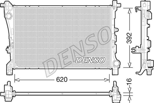 Denso DRM09166 - Радиатор, охлаждение двигателя autosila-amz.com