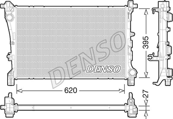 Denso DRM09167 - Радиатор, охлаждение двигателя autosila-amz.com