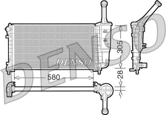 Denso DRM09106 - Радиатор, охлаждение двигателя autosila-amz.com