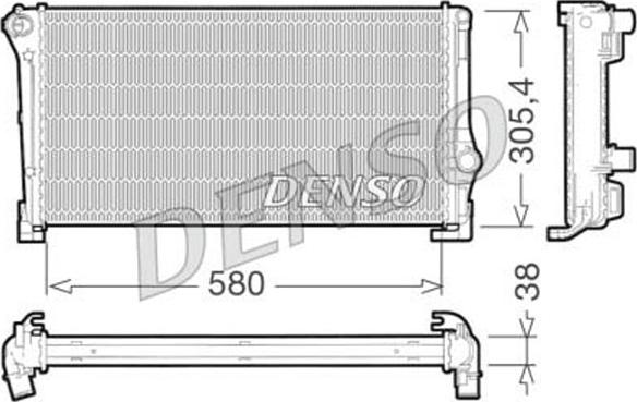 Denso DRM09107 - Радиатор, охлаждение двигателя autosila-amz.com