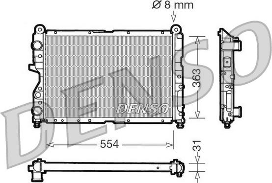 Denso DRM09130 - Радиатор, охлаждение двигателя autosila-amz.com