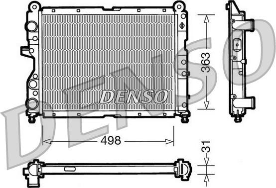 Denso DRM09131 - Радиатор, охлаждение двигателя autosila-amz.com
