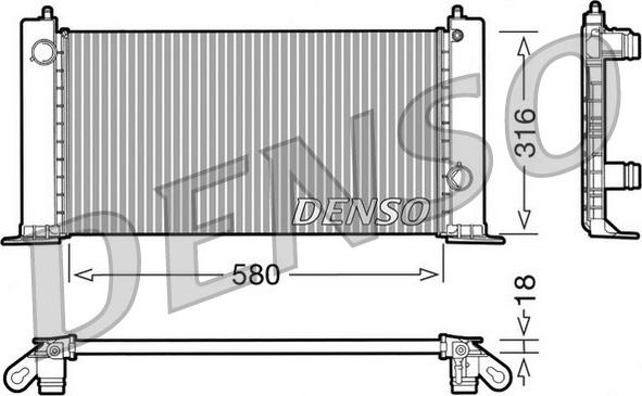 Denso DRM09120 - Радиатор, охлаждение двигателя autosila-amz.com