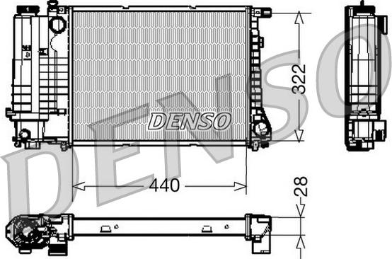 Denso DRM05042 - Радиатор, охлаждение двигателя autosila-amz.com