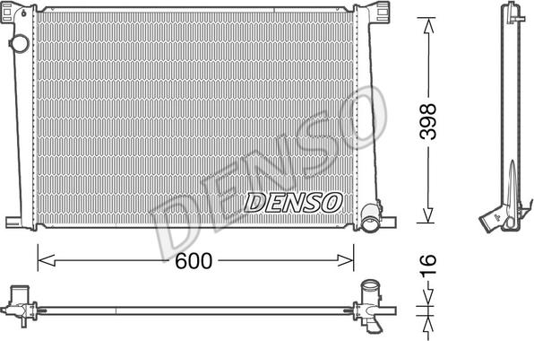 Denso DRM05007 - Радиатор, охлаждение двигателя autosila-amz.com