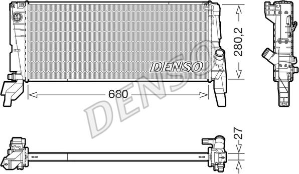Denso DRM05074 - Радиатор, охлаждение двигателя autosila-amz.com