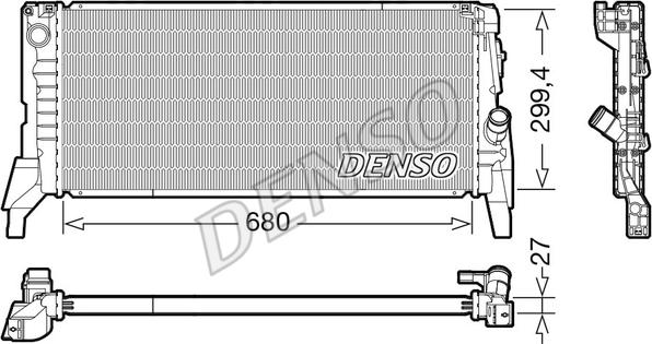 Denso DRM05119 - Радиатор, охлаждение двигателя autosila-amz.com