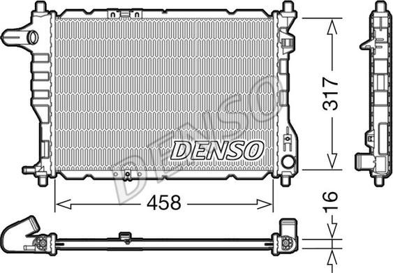 Denso DRM08005 - Радиатор, охлаждение двигателя autosila-amz.com
