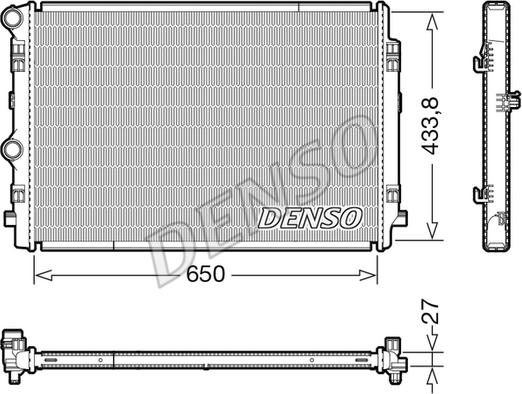 Denso DRM02044 - Радиатор, охлаждение двигателя autosila-amz.com