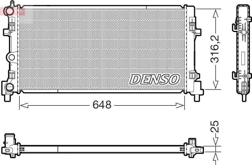 Denso DRM02045 - Радиатор, охлаждение двигателя autosila-amz.com