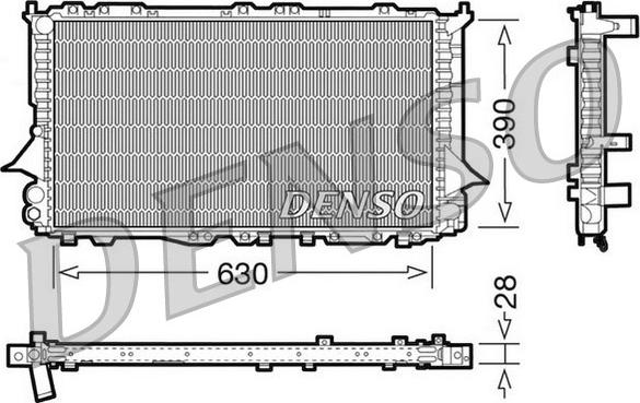 Denso DRM02005 - Радиатор, охлаждение двигателя autosila-amz.com