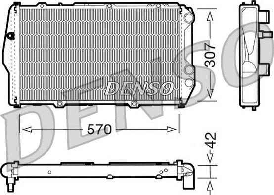 Denso DRM02001 - Радиатор, охлаждение двигателя autosila-amz.com