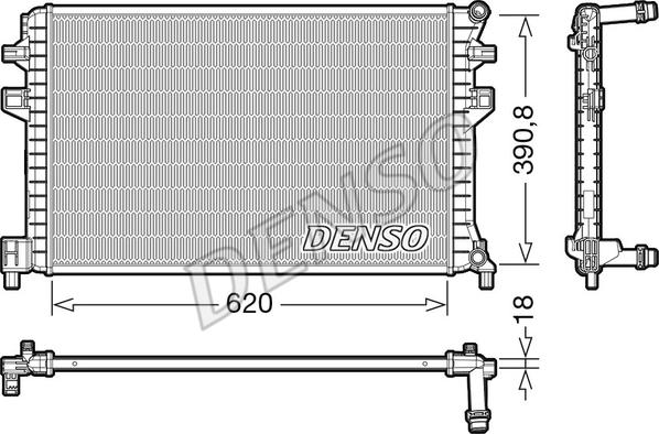 Denso DRM02018 - Радиатор, охлаждение двигателя autosila-amz.com