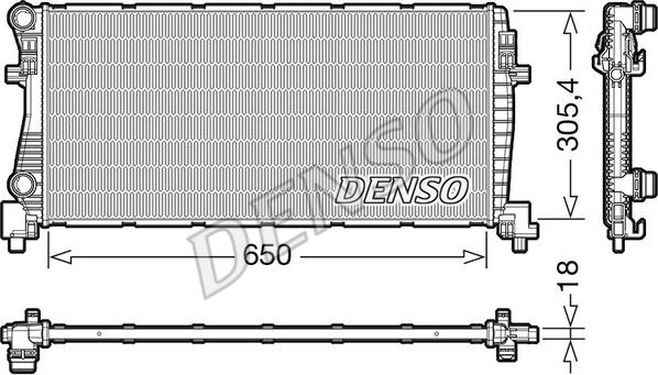 Denso DRM02017 - Радиатор, охлаждение двигателя autosila-amz.com