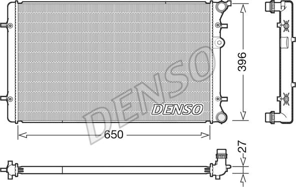 Denso DRM02025 - Радиатор, охлаждение двигателя autosila-amz.com