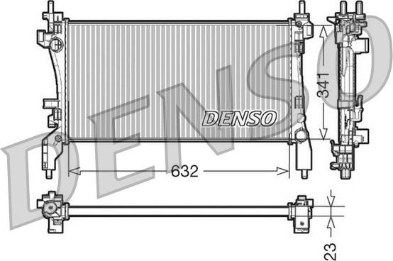 Denso DRM07040 - Радиатор, охлаждение двигателя autosila-amz.com