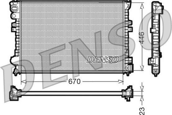 Denso DRM07055 - Радиатор, охлаждение двигателя autosila-amz.com