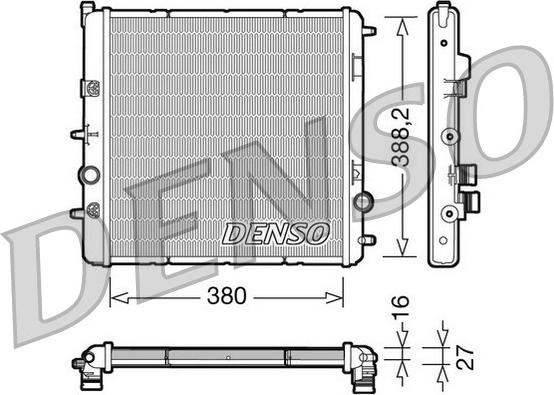 Denso DRM07003 - Радиатор, охлаждение двигателя autosila-amz.com