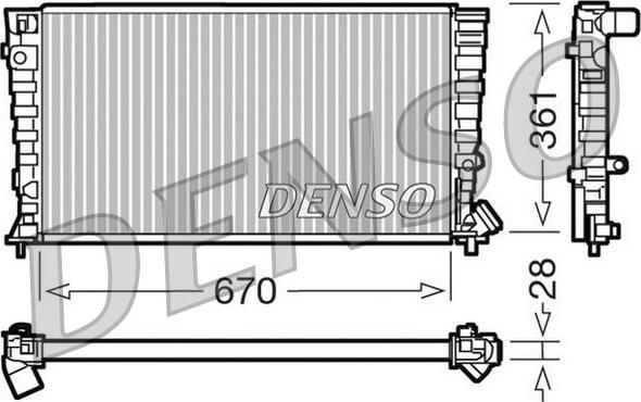 Denso DRM07030 - Радиатор, охлаждение двигателя autosila-amz.com