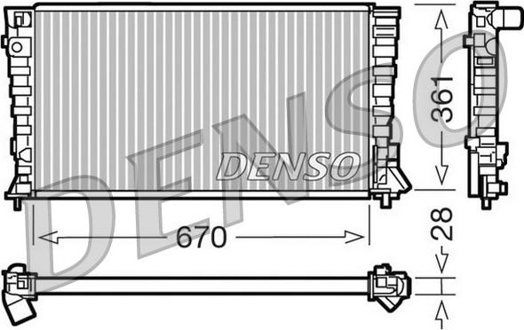 Denso DRM07020 - Радиатор, охлаждение двигателя autosila-amz.com