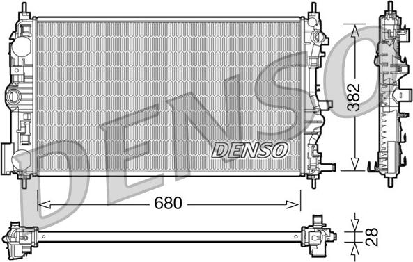 Denso DRM15005 - Радиатор, охлаждение двигателя autosila-amz.com