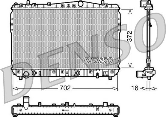 Denso DRM15002 - Радиатор, охлаждение двигателя autosila-amz.com