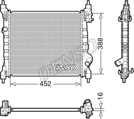 Denso DRM15014 - Радиатор, охлаждение двигателя autosila-amz.com