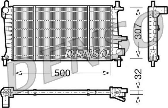 Denso DRM10041 - Радиатор, охлаждение двигателя autosila-amz.com