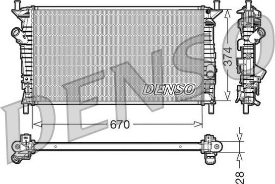 Denso DRM10074 - Радиатор, охлаждение двигателя autosila-amz.com